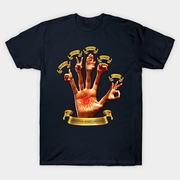 Universal Hand Signals T-Shirt by John H Lynch Artwork